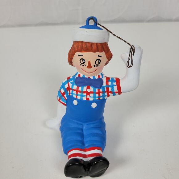 Vintage S&S Raggedy Andy Ornament 2" Christmas 1999 Retro Waving Hello - Picture 2 of 9